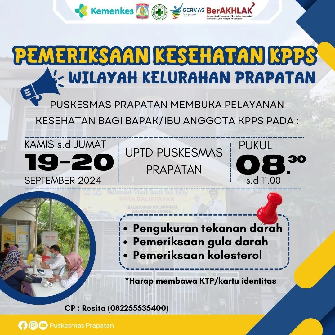 Pemeriksaan Kesehatan KPPS Kelurahan Prapatan